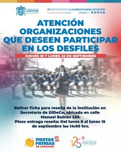 Lee más sobre el artículo SE EXTIENDE INVITACIÓN A ORGANIZACIONES DE LONCOCHE.